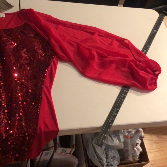 American Glamour size XL ted sequin mini dress long slit balloon sleeves - Picture 10 of 13